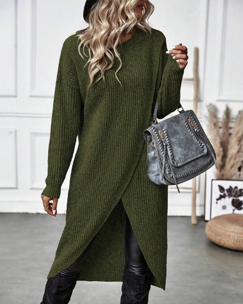 Lena bruine trui-jurk herfst wintercollectie dames
