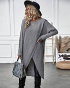 Lena groene trui-jurk met lange mouwen voor herfst en winter