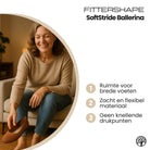 Luna comfortabele ballerina's geschikt bij hallux valgus in zwart