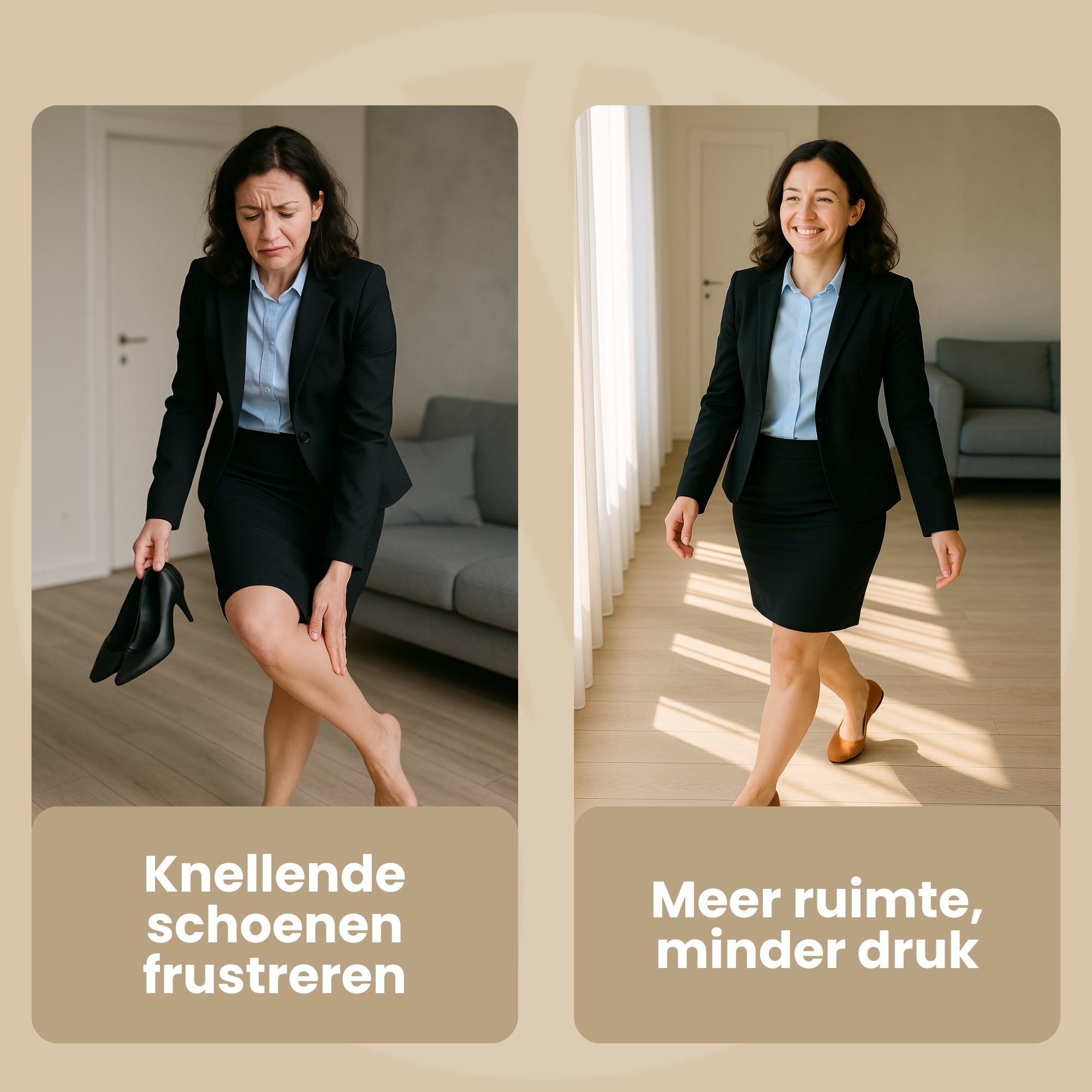 Luna comfortballerina's met zachte voering in grijs