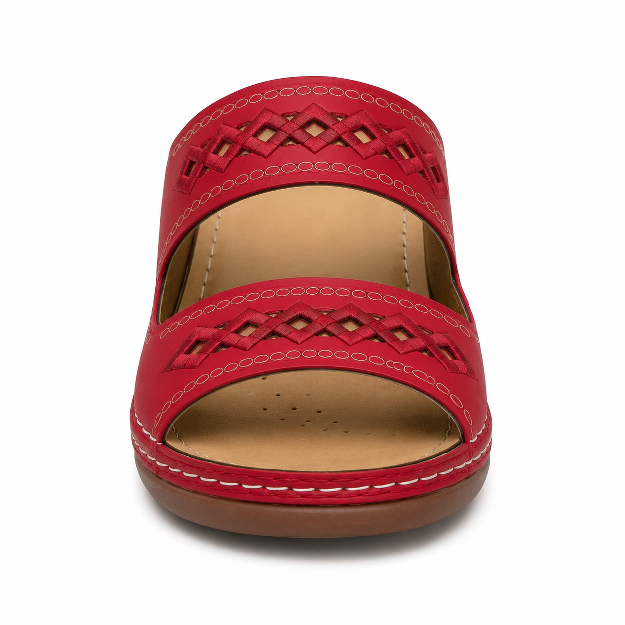 Martina dames orthopedische sandalen in rood, licht en stijlvol voor dagelijks gebruik
