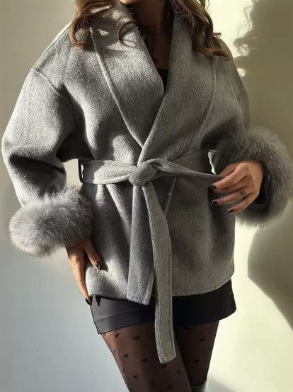 Detail voering Noëlle kort wollen damesjasje comfortabele pasvorm