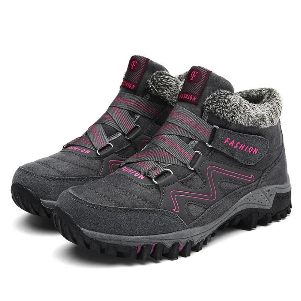 Nora dames winterschoenen met fleece voering in grijs