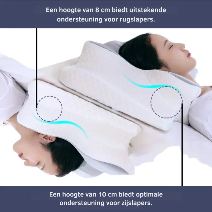 Orthopedisch kussen met 2 hoogte-instellingen voor elke slaappositie