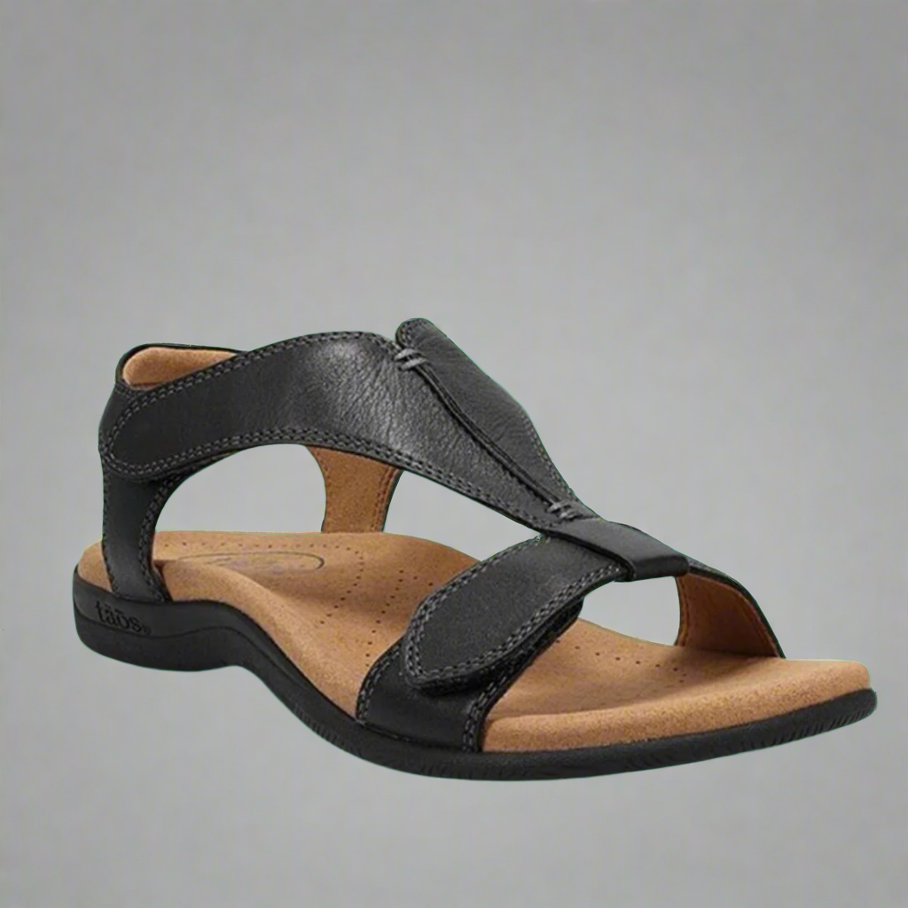 Marine blauwe orthopedische sandalen dames – volledig zoolaanzicht