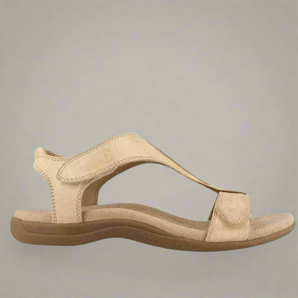 Detailopname zool orthopedische sandalen dames – duurzame constructie