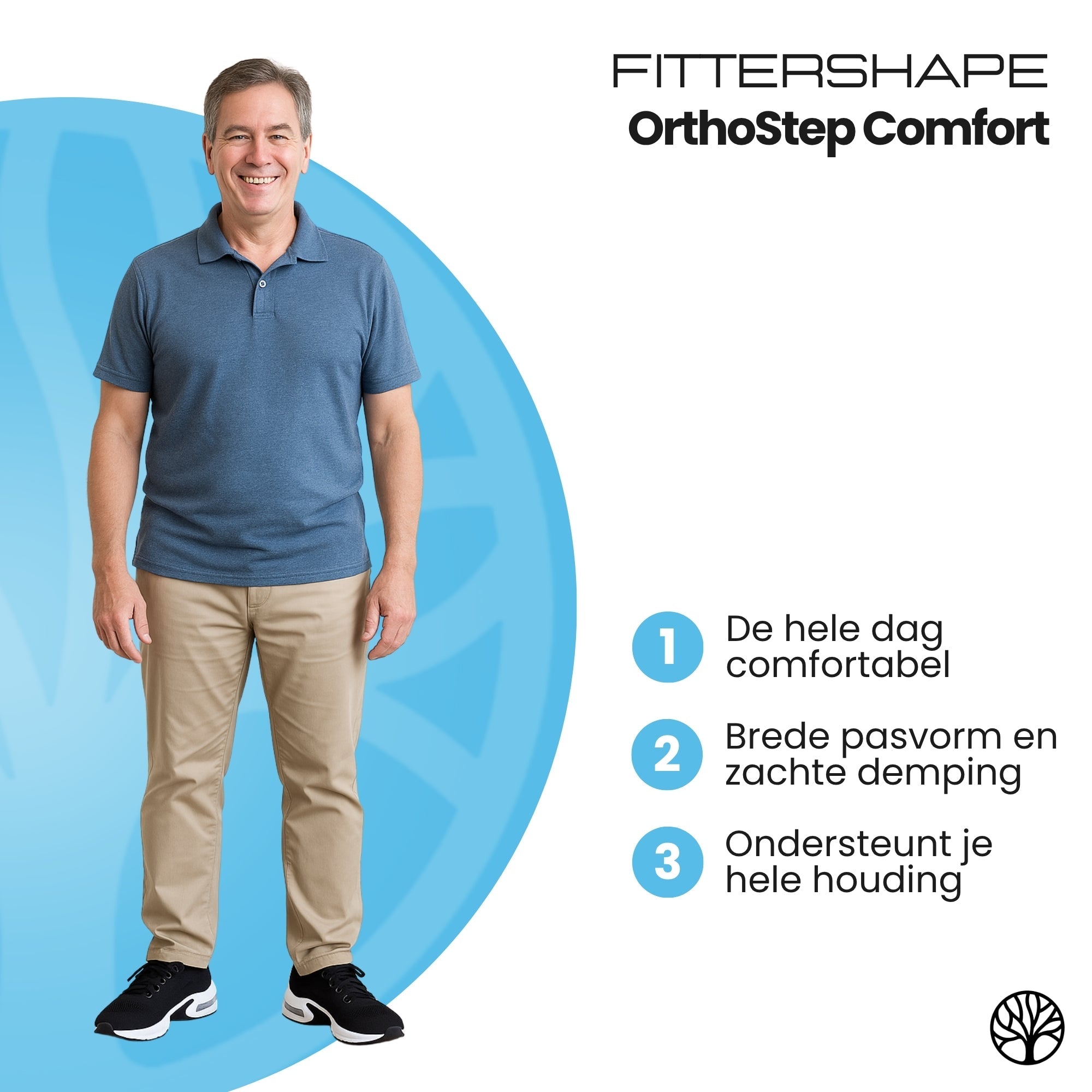 Ortiva dames comfort schoen met hielsteun detail bovenaanzicht