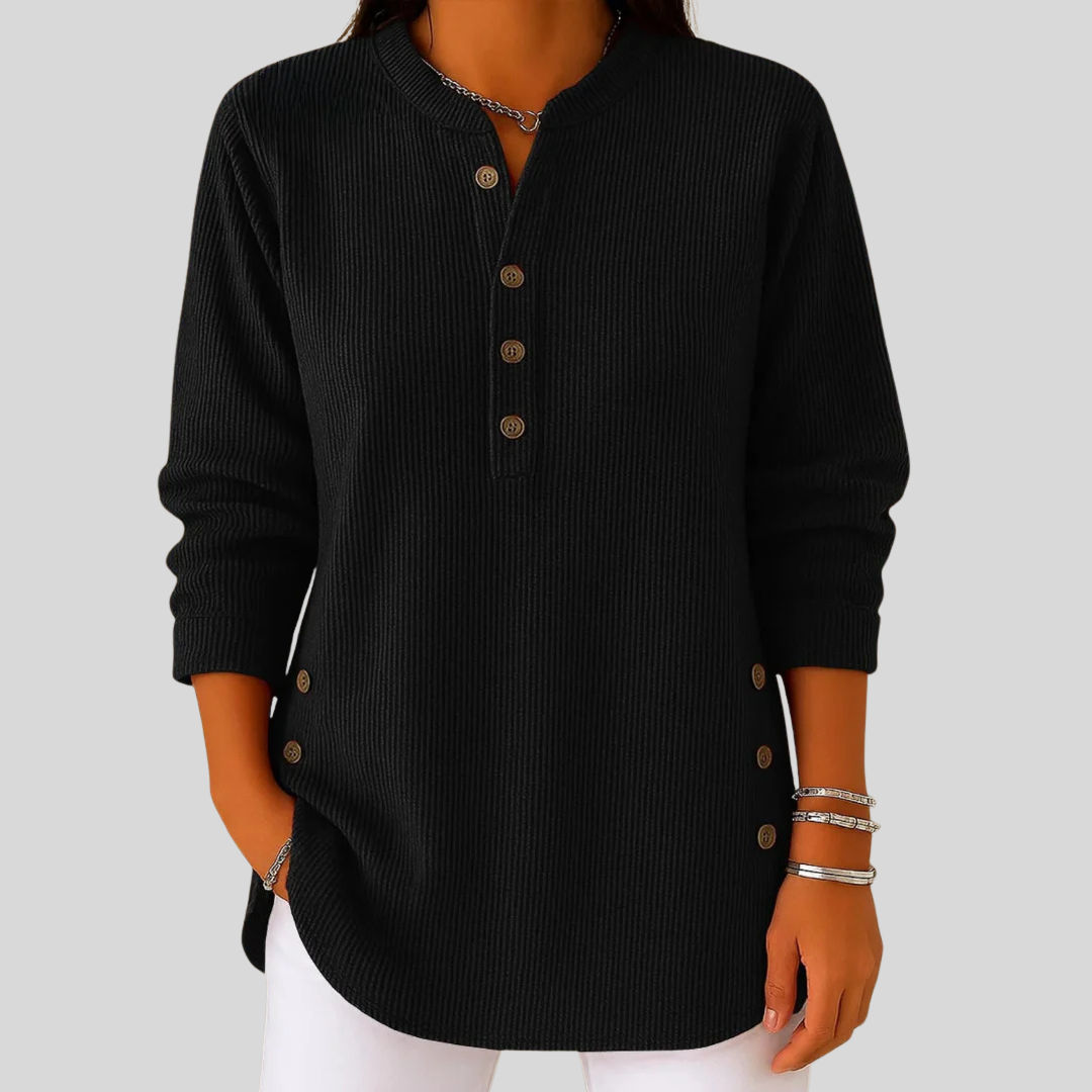 SERAPHINA™ ronde hals pullover rood dames modieus basisstuk garderobe