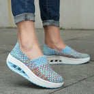 Selena dames comfortsneakers in groene kleur, vooraanzicht