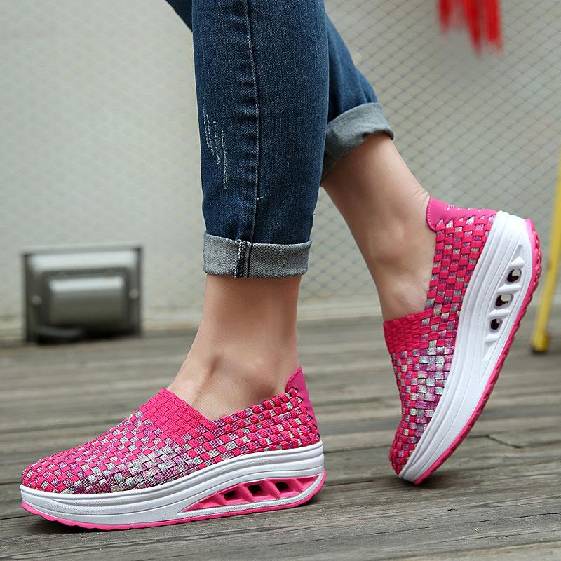 Selena roze comfortsneakers voor dames, geschikt voor wandelen en trainen