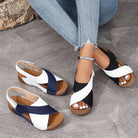 Solara orthopedische sandalen blauw-wit met memory foam zool