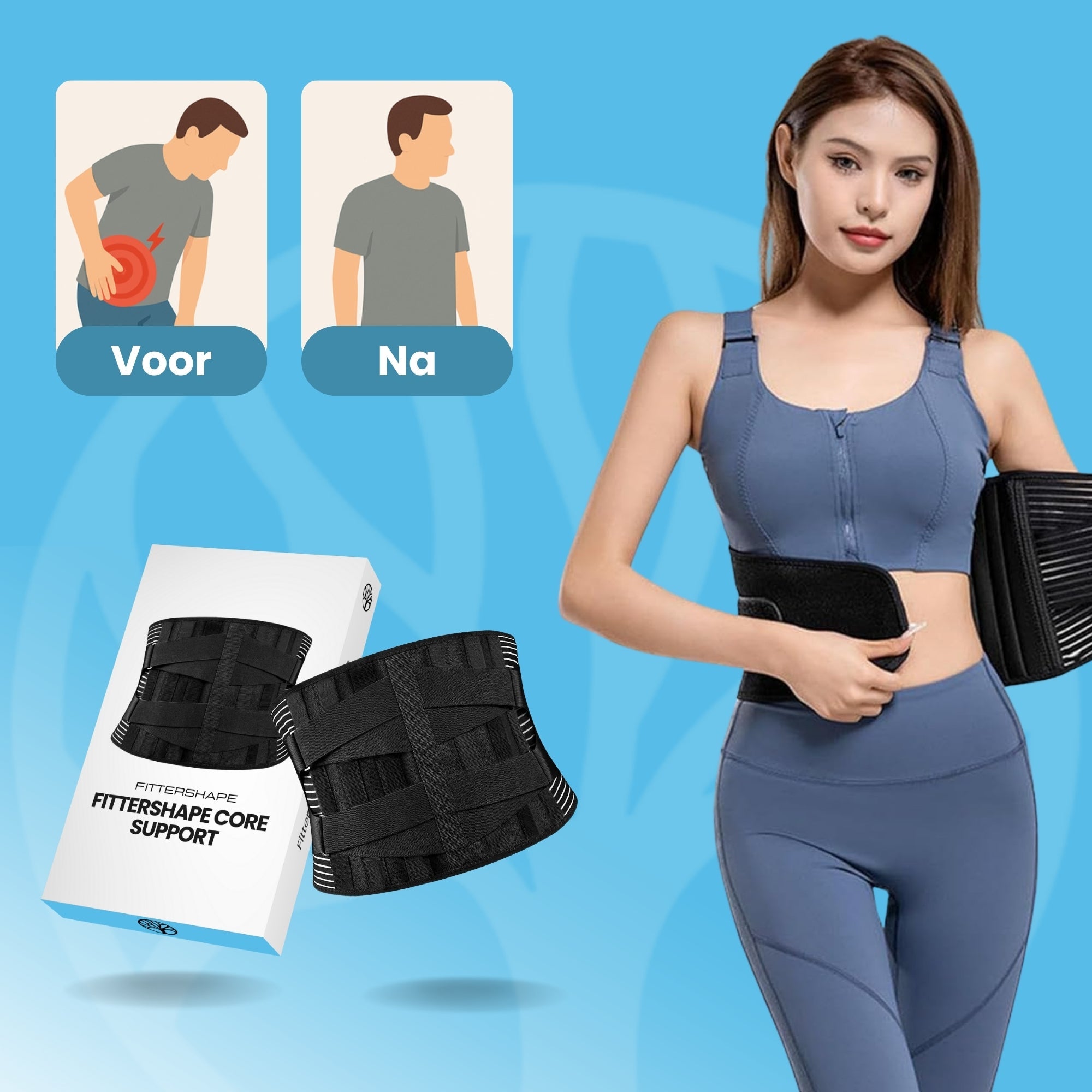 Verstelbare rugbrace in maten S tot en met XXL