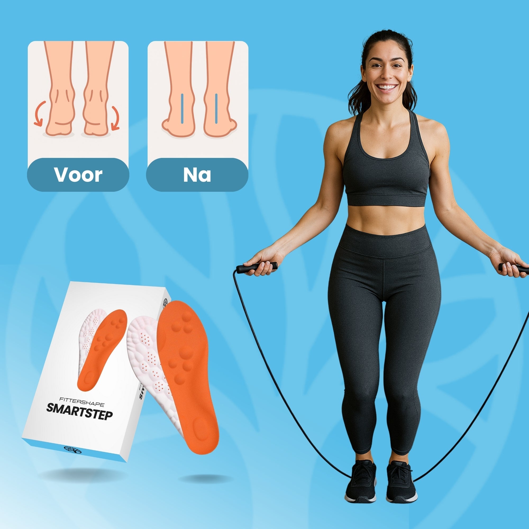 Bovenaanzicht van de Stepix inlegzool met maatindicatie