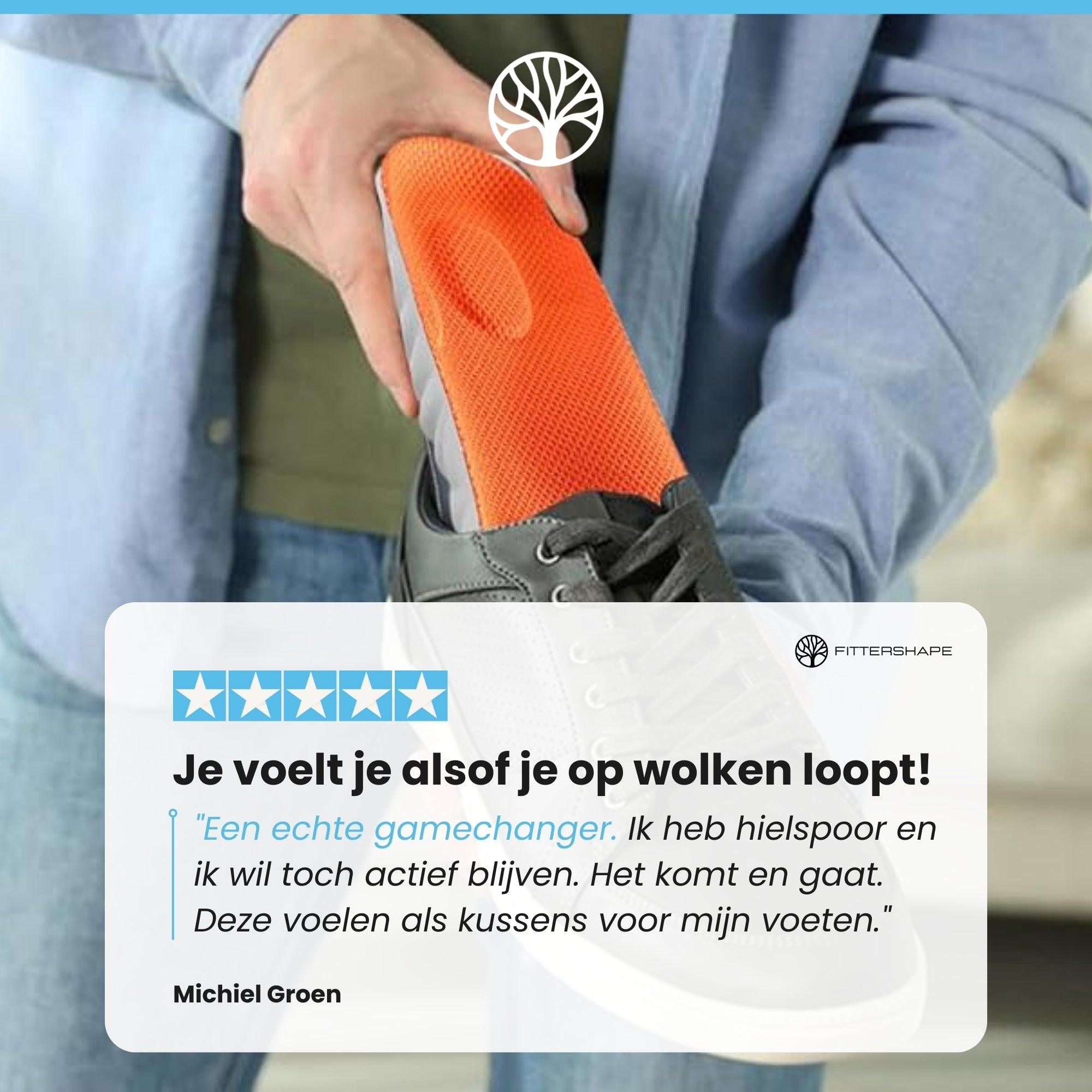 Paar Stepix ergonomische inlegzolen op neutrale achtergrond