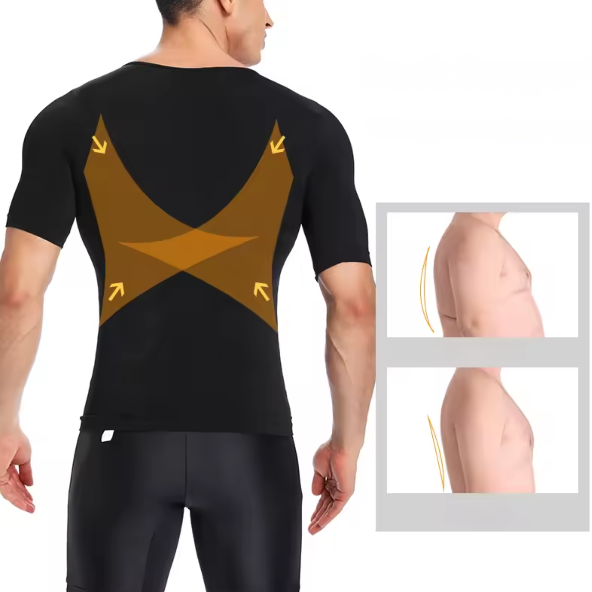 Strivo houdingscorrectie shirt marineblauw zij-aanzicht