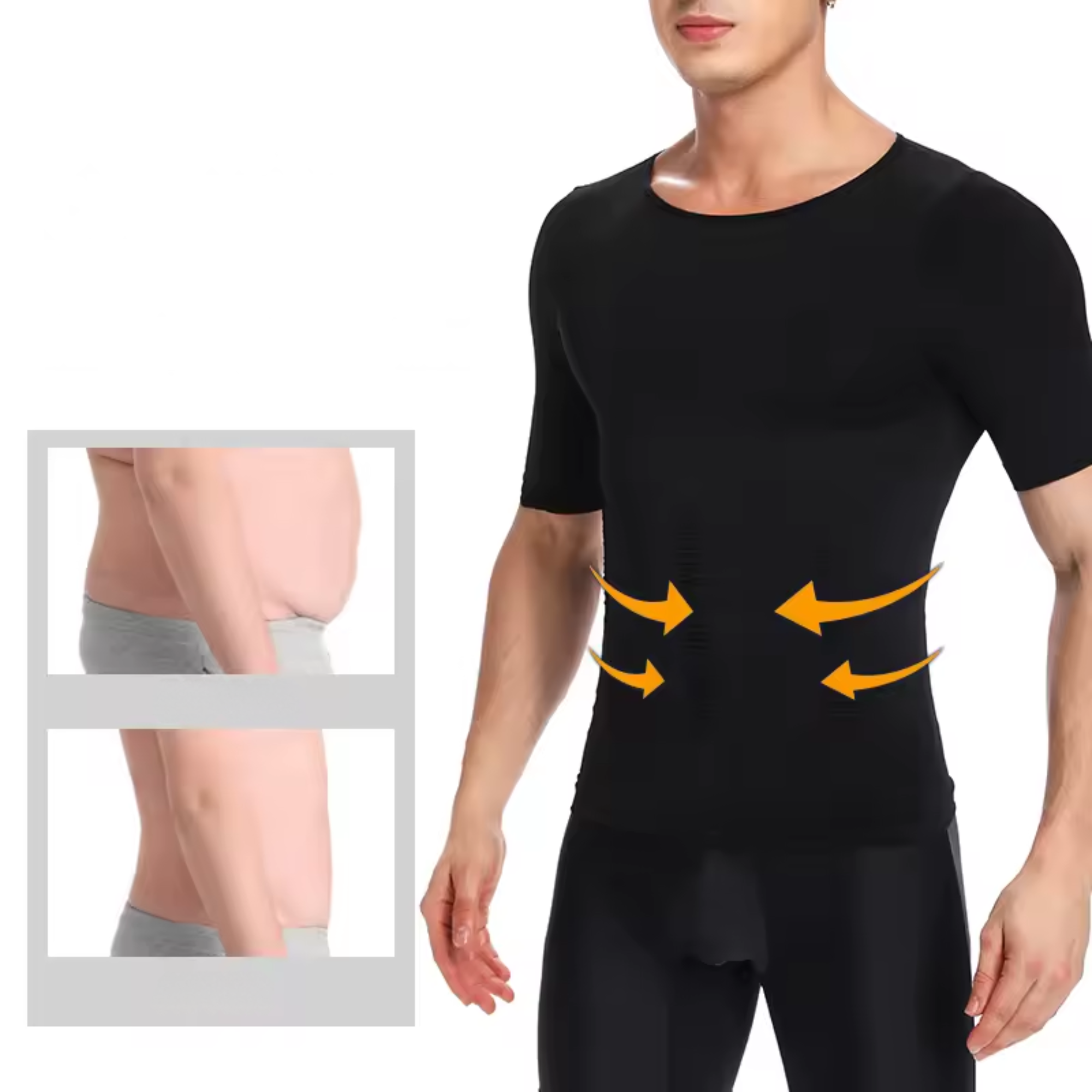 Strivo shirt voor betere houding, vooraanzicht zwart