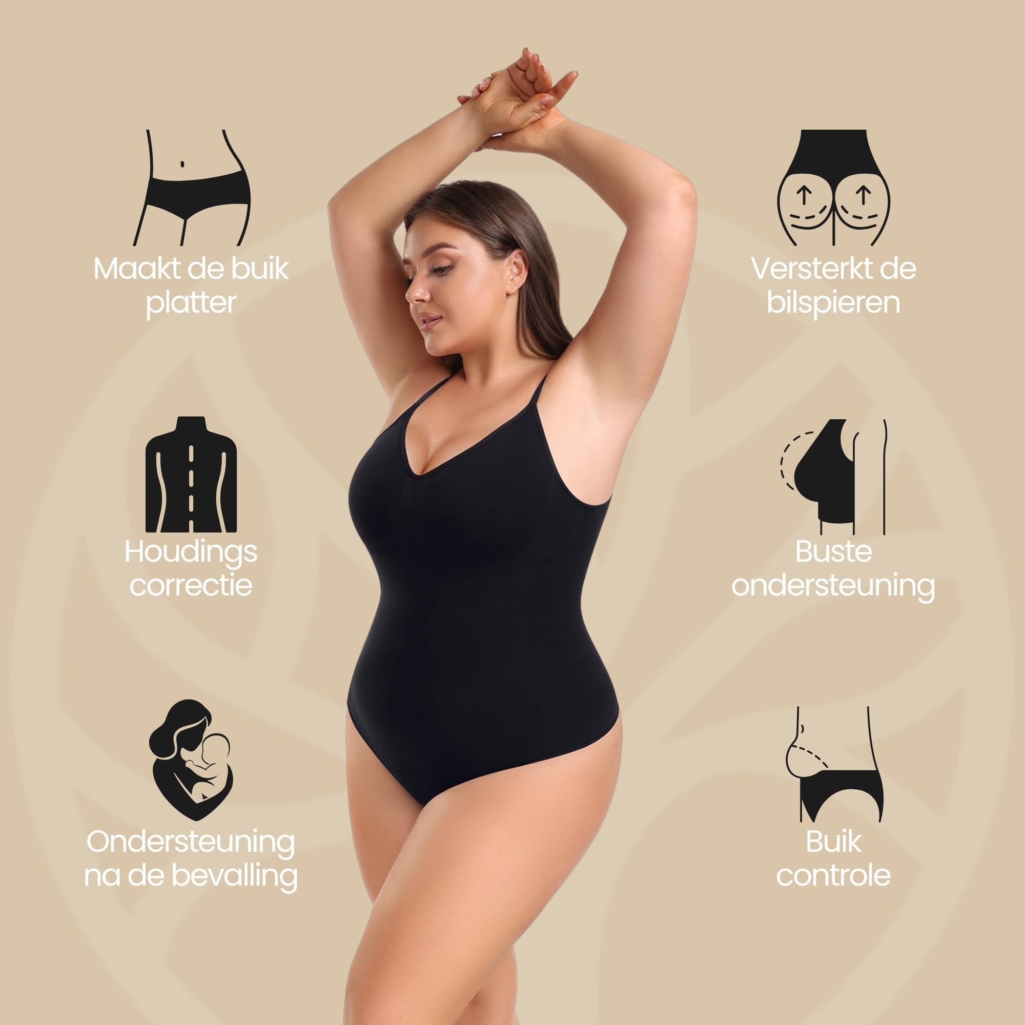 Syla body shapewear anti-oprol detail onderaan