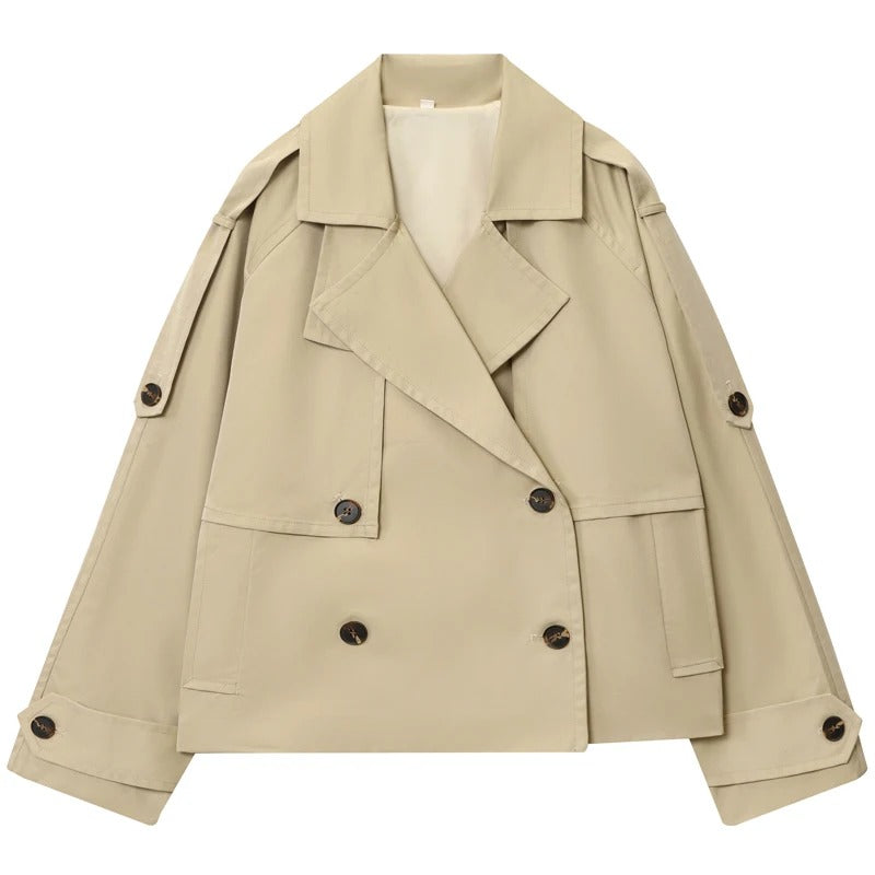 Sylvie trenchcoat dames - zijaanzicht vloeiende snit