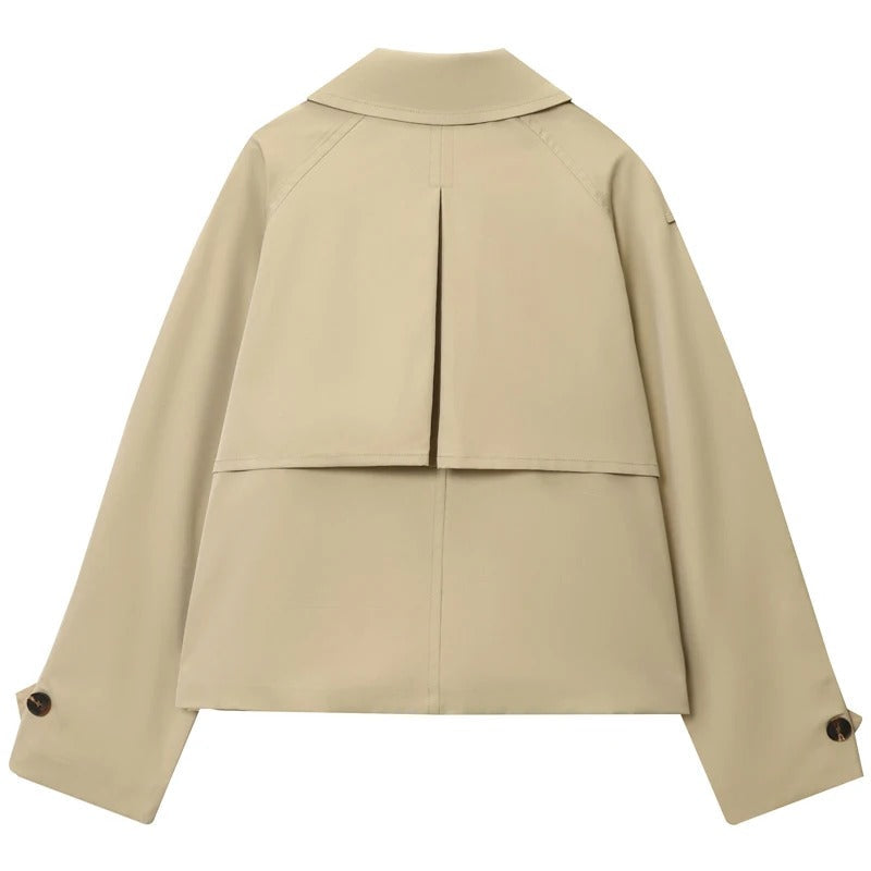 Dames kaki trenchcoat - stijlvolle herfstoutfit straatlook