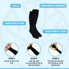 Ademende orthopedische kousen met antislip afwerking zijaanzicht