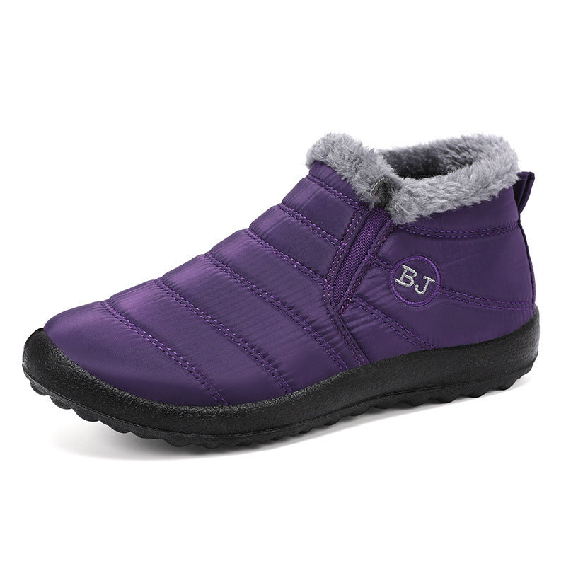Groene waterdichte winterlaarzen met fleece voering, detail