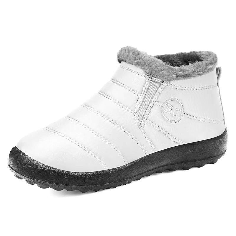 Blauwe fleece gevoerde winterlaarzen, schuine hoek