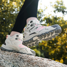 Vera dames trekkingschoenen paars bovenaanzicht vetersluiting