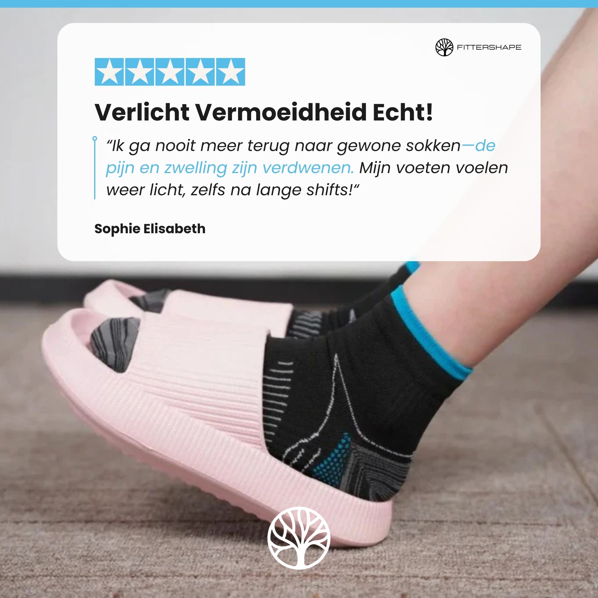 Ondersteuning bij fasciitis plantaris met gerichte compressie steunkousen