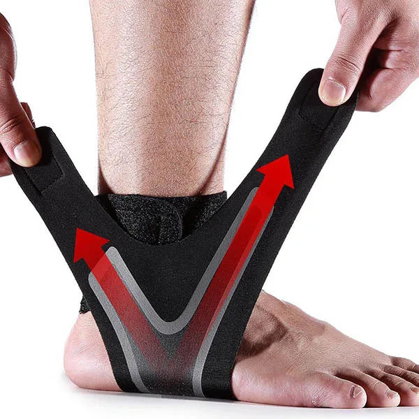 Verstelbare elastische enkelbrace met 4D-stretch voor pijnverlichting bij fasciitis plantaris en enkelblessures