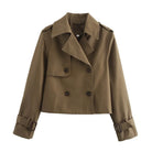 Achterkant van zwart vintage cropped jasje voor dames
