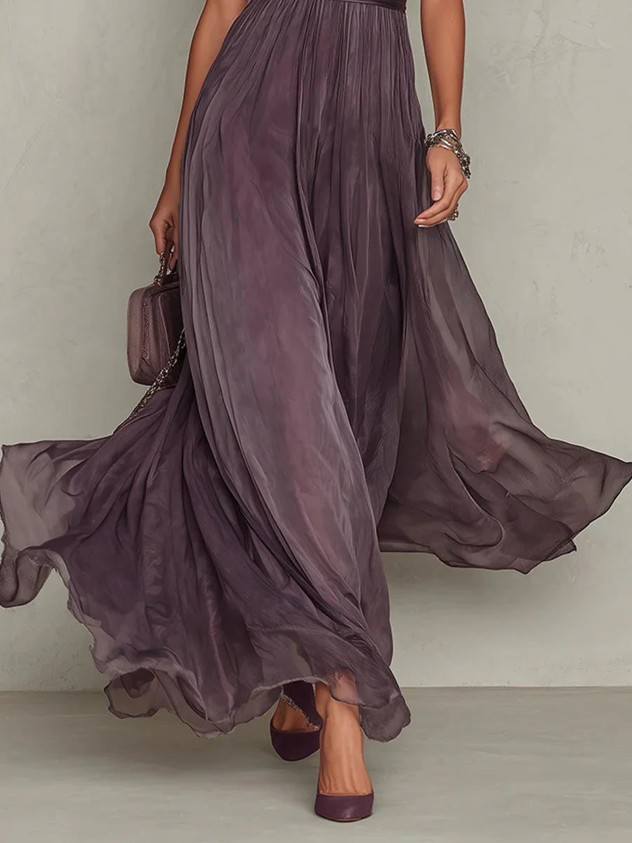 Elegante maxi jurk in violet voor avonden en speciale gelegenheden