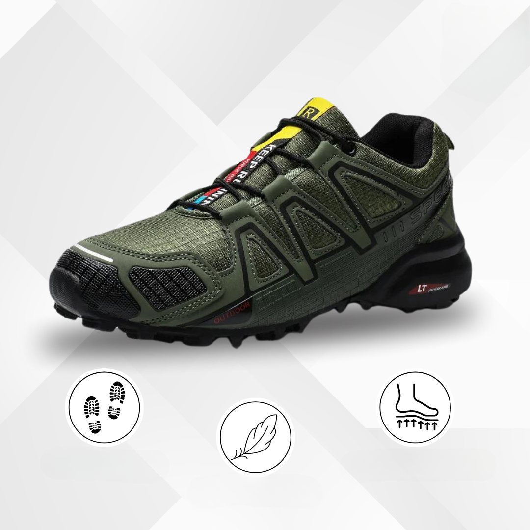Paar Wandio wandelsneakers in zwart-meerkleurig