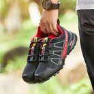 Wandio sneakers damesvariant blauw-roze van voren gefotografeerd