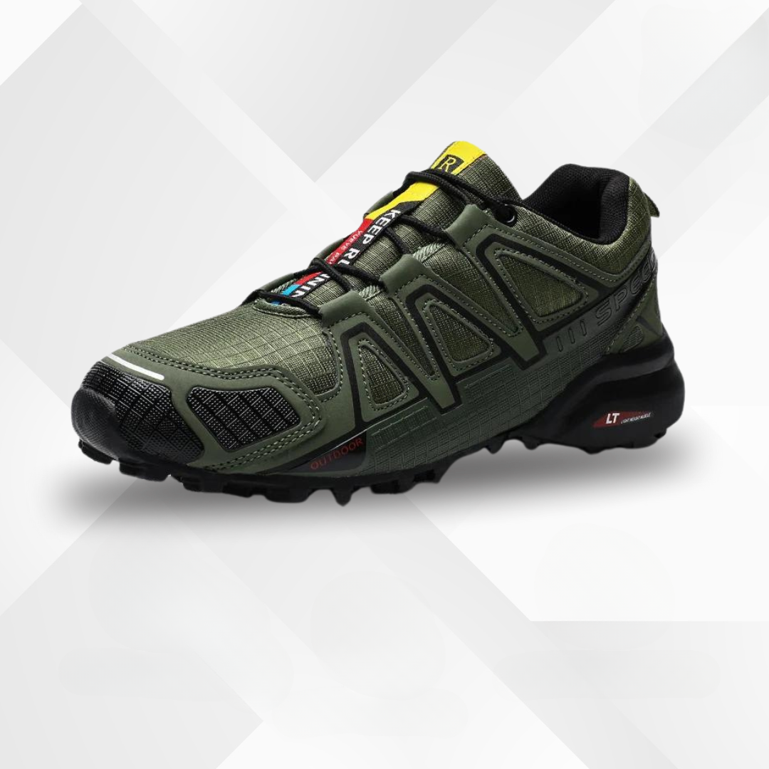 Wandio wandelsneaker rode damesvariant op bospad