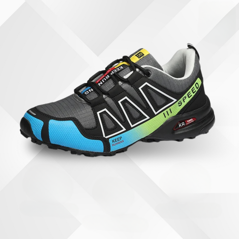 Wandio sneakers grijs-roze dames op wandelpad buiten