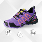 Wandio wandelsneakers in army groen op rotsachtig pad